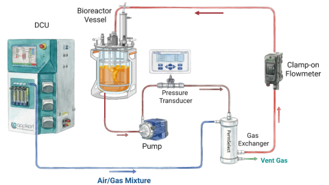 Bubble-free aeration using a silicone membrane gas exchanger
